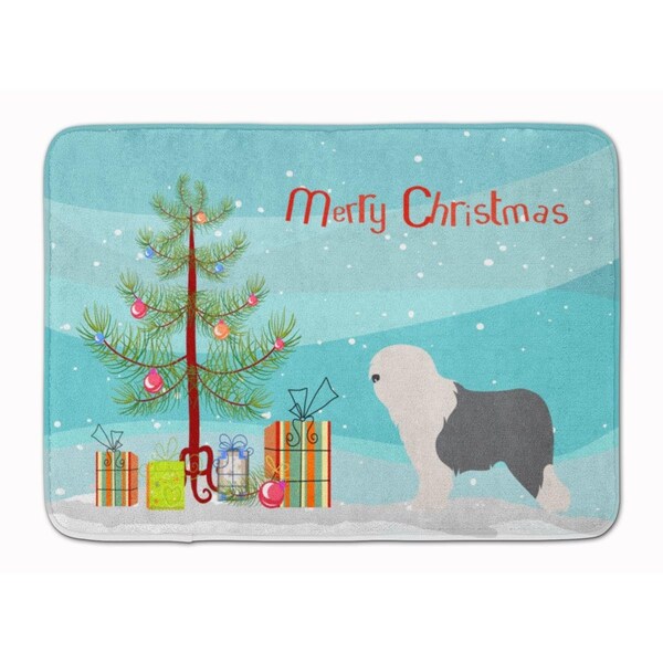 Carolines Treasures Old English Sheepdog Bobtail Christmas Machine Washable Memory Foam Mat BB8456RUG - main